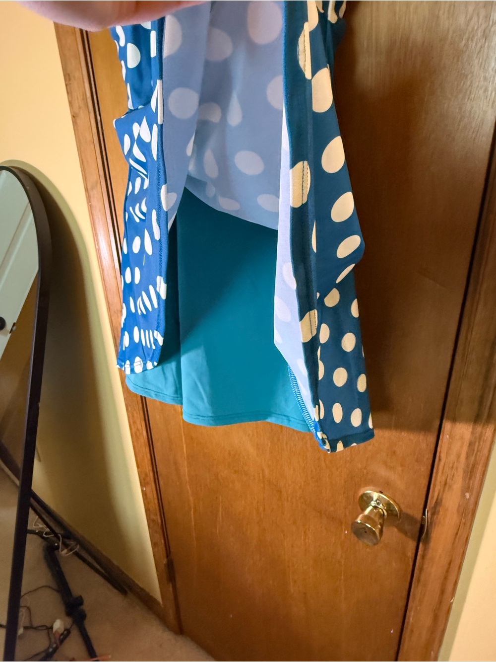 COCOSHIP Blue and White Polka Dot Halter Swimdress - Picture 4 of 8